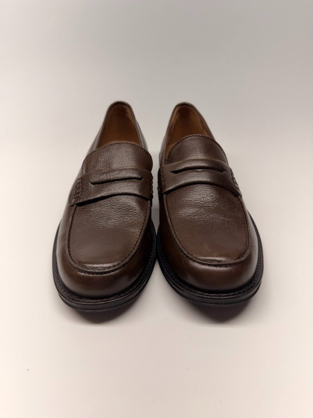Steve Madden Men's Brown Leather Draggo Penny Loafer Sz 9.5 - Picture 4 of 9